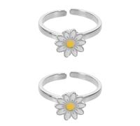 CORHAD 2 Stück Damen Fidget Ring aus Kupfer Verstellbarer Vintage Gänseblümchen Schmuck mit Hochgeschwindigkeits-drehfunktion Modischer Fingerschmuck für Büro und Alltag