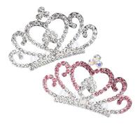 CORHAD 2 Stück Legierung Strass Tiara Haarkamm für Mädchen Haar Schmuck für Schule und Fotos Schönes und Glänzendes Haaraccessoire für Kinder