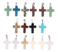 CORHAD 20 Stück Kreuzanhänger aus Robustem Kristall Selbstgemacht Schmuckanhänger für Halsketten Armbänder und Schlüsselanhänger Bunte Schmuckherstellungs Charme Zufällige Farbe