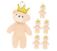 CORHAD 6 Stück Teiliges Mini Plüschbärchen Weiche Stofftiere zum Selbermachen Flauschige Schlüsselanhänger für Rucksack Zubehör Niedliche DIY Bären Puppen Kleine Geschenkideen