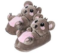 corimori Süße Plüsch Hausschuhe (10+ Designs) Koala „Hugo“ Slipper Einheitsgröße 25-33,5 Unisex Pantoffeln Grau