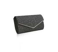 CORIOS Abendtasche Damen Kette Clutch Bag Glitzer Henkeltasche Hochzeit Brautbörse Glänzend Schultertasche Elegante Umhängetasche Klein Tasche für Hochzeit Abschlussball Bankett-Party Schwarz