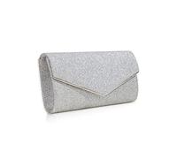 CORIOS Abendtasche Damen Kette Clutch Bag Glitzer Henkeltasche Hochzeit Brautbörse Glänzend Schultertasche Elegante Umhängetasche Klein Tasche für Hochzeit Abschlussball Bankett-Party Silber