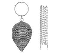 CORIOS Abendtasche Damen Runde Kugel Quaste Diamant Clutch Bag Schultertasche Klein Tasche Abnehmbarer Kette Handtasche Umhängetasche für Hochzeit Abendparty Tanzparty Geburtstag Bankett Schwarz