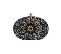 CORIOS Abendtasche Damen Shiny Strass Handtasche Diamant Clutch Bag Klein Tasche Elegante Umhängetasche Kette Schultertasche für Hochzeit Abschlussball Bankett-Party Schwarz