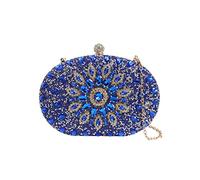 CORIOS Abendtasche Damen Shiny Strass Handtasche Diamant Clutch Bag Klein Tasche Elegante Umhängetasche Kette Schultertasche für Hochzeit Abschlussball Bankett-Party Blau