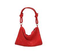 CORIOS Abendtasche Damen Strass Clutch Bag Shiny Diamant Handtasche Strasssteine Schultertasche Glitzer Umhängetasche Klein Tasche für Hochzeit Abschlussball Bankett-Party Rot