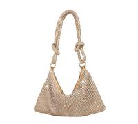 CORIOS Abendtasche Damen Strass Clutch Bag Shiny Diamant Handtasche Strasssteine Schultertasche Glitzer Umhängetasche Klein Tasche für Hochzeit Abschlussball Bankett-Party Gold