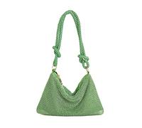 CORIOS Abendtasche Damen Strass Clutch Bag Shiny Diamant Handtasche Strasssteine Schultertasche Glitzer Umhängetasche Klein Tasche für Hochzeit Abschlussball Bankett-Party Grün