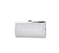 CORIOS Abendtasche Damen Strasssteine Clutch Bag Strass Handtasche Diamant Klein Tasche Kette Elegante Schultertasche Umhängetasche für Hochzeit Bankett-Party Abschlussball Silber