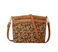 CORIOS Bohemian Stil Umhängetaschen Damen Schultertaschen mit Ethnischem Muster Messenger Tragetasche aus Kork Retro Handtasche Alltag Reise Arbeit Shopper Tote Beutel Schmetterlingsblume