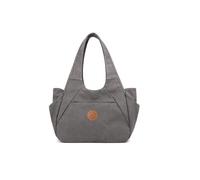 CORIOS Canvas Handtasche Damen Schultertasche Casual Henkeltaschen Große Kapazität Tragetasche Multifunktionale Henkeltasche Tote Beutel für Reise Arbeit Shopper Täglich Grau