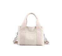 CORIOS Canvas Schultertasche Damen Handtasche Casual Umhängetasche Mittlere Kapazität Henkeltaschen Multifunktionale Tote Beutel Mode Arbeit Shopper Reise Alltag Tragetasche Weiß