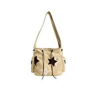 CORIOS Canvas Schultertasche Kordelzug Handtasche Große Kapazität Henkeltaschen Casual Umhängetasche Mode Tragetasche Multifunktionale Tote Beutel Arbeit Reise Shopper Henkeltasche Khaki