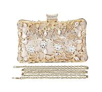 CORIOS Clutch Damen Strass Luxus Abendtasche Kristall Glitter Handtasche Glänzend Umhängetasche Elegant Schultertasche Portemonnaie Tasche für Cocktailparty Abendparty Tanzparty Geburtstag Gold