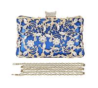 CORIOS Clutch Damen Strass Luxus Abendtasche Kristall Glitter Handtasche Glänzend Umhängetasche Elegant Schultertasche Portemonnaie Tasche für Cocktailparty Abendparty Tanzparty Geburtstag Blau