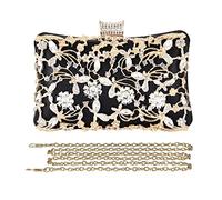 CORIOS Clutch Damen Strass Luxus Abendtasche Kristall Glitter Handtasche Glänzend Umhängetasche Elegant Schultertasche Portemonnaie Tasche für Cocktailparty Abendparty Tanzparty Geburtstag Schwarz
