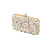 CORIOS Damen Abendtasch Strass Clutch Tasche Formale Handtasche Elegante Schultertasche Klein Tasche Luxuriös Umhängetasche Abschlussball Party Hochzeit Brauttasche für Frauen Gold