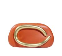 CORIOS Damen Abendtasche Acryl Clutch Tasche Handtasche mit Metallgriff und Abnehmbarem Kettengurt Elegante Schultertasche Umhängetasche für Abschlussball Bankett-Party Leder Orange