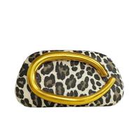 CORIOS Damen Abendtasche Acryl Clutch Tasche Handtasche mit Metallgriff und Abnehmbarem Kettengurt Elegante Schultertasche Umhängetasche für Abschlussball Bankett-Party Leder Leopardenmuster
