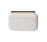 CORIOS Damen Abendtasche Braut Handtasche Elegant Henkeltasche Abnehmbarer Kette Tasche Hochzeit Brautbörse Kleine Clutch Schultertasche für Cocktailparty Abendparty Tanzparty Geburtstag Weiß