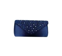 CORIOS Damen Abendtasche Glitter Strass Clutch Tasche Envelope Henkeltasche Glänzend Umhängetasche Glitzer Hochzeit Brautbörse Schultertasche für Hochzeit Abschlussball Bankett-Party Dunkelblau