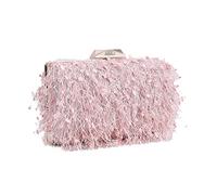 CORIOS Damen Abendtasche Kleine Clutch Abnehmbarer Kette Tasche Hochzeit Braut Handtasche Portemonnaie Tasche Schultertasche Elegante Umhängetasche für Hochzeit Abendparty Tanzparty Rosa