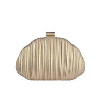 CORIOS Damen Abendtasche Muschelform Handtasche Umhängetasche Eleganter Falten-Clutch aus Polyester mit Abnehmbarem Metallkettengurt für Hochzeit Ball Cocktailparty und Festliche Anlässe Gold