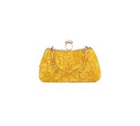 CORIOS Damen Abendtasche Perlen Clutch Tasche Hochzeit Brautbörse Elegante Handtasche Luxus Portemonnaie Tasche Kette Schultertasche Retro Umhängetasche für Bankett-Party Abschlussball Gelb