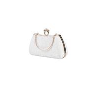CORIOS Damen Abendtasche Perlen Clutch Tasche Hochzeit Brautbörse Elegante Handtasche Luxus Portemonnaie Tasche Kette Schultertasche Retro Umhängetasche für Bankett-Party Abschlussball Weiß