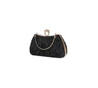 CORIOS Damen Abendtasche Perlen Clutch Tasche Hochzeit Brautbörse Elegante Handtasche Luxus Portemonnaie Tasche Kette Schultertasche Retro Umhängetasche für Bankett-Party Abschlussball Schwarz