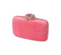 CORIOS Damen Abendtasche Samt Clutch Bag Glitter Handtasche Glänzend Schultertasche Kette Tasche Shining Portemonnaie Elegante Umhängetasche für Cocktail Party Tanzparty Abendparty Rosa
