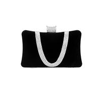 CORIOS Damen Abendtasche Samt Clutch Bag Glitter Strass Handtasche Kette Tasche Shining Portemonnaie Elegante Umhängetasche Glänzend Schultertasche für Cocktail Party Abendparty Tanzparty Schwarz