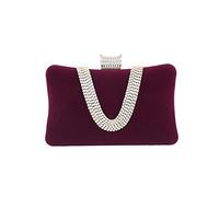 CORIOS Damen Abendtasche Samt Clutch Bag Glitter Strass Handtasche Kette Tasche Shining Portemonnaie Elegante Umhängetasche Glänzend Schultertasche für Cocktail Party Abendparty Tanzparty Lila