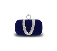 CORIOS Damen Abendtasche Samt Clutch Tasche Glitter Strass Handtasche Glänzend Schultertasche Kette Tasche Elegante Umhängetasche Shining Portemonnaie für Cocktail Party Abendparty Tanzparty Blau