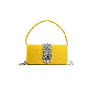 CORIOS Damen Abendtasche Strass Clutch Tasche Shiny Diamant Schultertasche Hochzeit Brautbörse Handtasche Elegante Klein Tasche Kette Umhängetasche für Abschlussball Bankett-Party Gelb