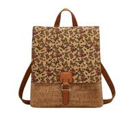 CORIOS Damen Bohemian Rucksack Schulranzen aus Kork Schulrucksack mit Ethnischer Geometrischer Druck Mädchen Schultaschen Beiläufig Daypacks Retro Schultasche Handtasche für Alltag Reise Roségold