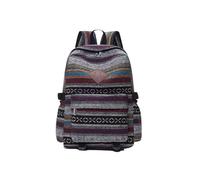CORIOS Damen Bohemian Rucksack Schulrucksack mit Ethnischem Muster Canvas Laptoprucksack Boho Stil Handtasche Schultasche Mädchen Beiläufig Daypacks Grau 30 × 13 × 43 cm