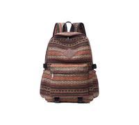 CORIOS Damen Bohemian Rucksack Schulrucksack mit Ethnischem Muster Canvas Laptoprucksack Boho Stil Handtasche Schultasche Mädchen Beiläufig Daypacks 30 x 13 x 43 cm Khaki