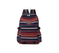 CORIOS Damen Bohemian Rucksack Schulrucksack mit Ethnischem Muster Canvas Schulranzen Laptoprucksack Boho Stil Handtasche Schultasche Mädchen Schultaschen Beiläufig Daypacks Rot