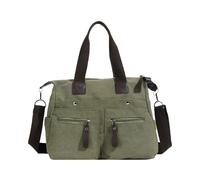 CORIOS Damen Canvas Handtasche Casual Schultertasche Große Kapazität Umhängetasche Mode Tragetasche Tote Beutel Multifunktionale Henkeltaschen für Arbeit Reise Shopper Alltag Grün