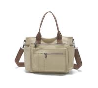 CORIOS Damen Canvas Handtasche Casual Schultertasche Große Kapazität Umhängetasche Mode Tragetasche Tote Beutel Multifunktionale Henkeltaschen für Alltag Arbeit Reise Shopper Khaki
