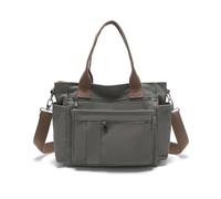 CORIOS Damen Canvas Handtasche Casual Schultertasche Große Kapazität Umhängetasche Mode Tragetasche Tote Beutel Multifunktionale Henkeltaschen für Alltag Arbeit Reise Shopper Grau