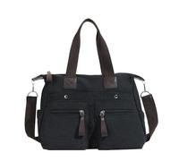 CORIOS Damen Canvas Handtasche Casual Schultertasche Große Kapazität Umhängetasche Mode Tragetasche Tote Beutel Multifunktionale Henkeltaschen für Arbeit Reise Shopper Alltag Schwarz