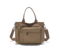 CORIOS Damen Canvas Handtasche Casual Schultertasche Große Kapazität Umhängetasche Mode Tragetasche Tote Beutel Multifunktionale Henkeltaschen für Alltag Arbeit Reise Shopper Braun