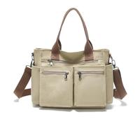 CORIOS Damen Canvas Schultertasche Casual Handtasche Große Kapazität Umhängetasche Mode Tragetasche Tote Beutel Multifunktionale Arbeit Reise Shopper Alltag Henkeltaschen Khaki