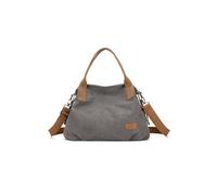 CORIOS Damen Canvas Schultertasche Große Kapazität Umhängetasche Casual Handtasche Leichtgewicht Tote Beutel Multifunktionale Tragetasche Reise Shopper Arbeit Henkeltaschen Grau