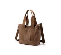 CORIOS Damen Canvas Umhängetasche Große Handtasche Casual Tragetasche Henkeltaschen mit Mehreren Taschen Leichtgewicht Schultertasche Multifunktionale Tote Beutel Kaffee