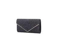 CORIOS Damen Clutch Glänzende Pailletten Abendtaschen Envelope Handtasche Hochzeit Brautbörse Schultertasche mit Abnehmbarer Kette Elegante Umhängetasche Schwarz