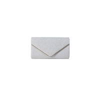CORIOS Damen Clutch Glänzende Pailletten Abendtaschen Envelope Handtasche Hochzeit Brautbörse Schultertasche mit Abnehmbarer Kette Elegante Umhängetasche Silber